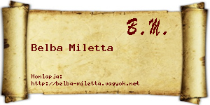 Belba Miletta névjegykártya